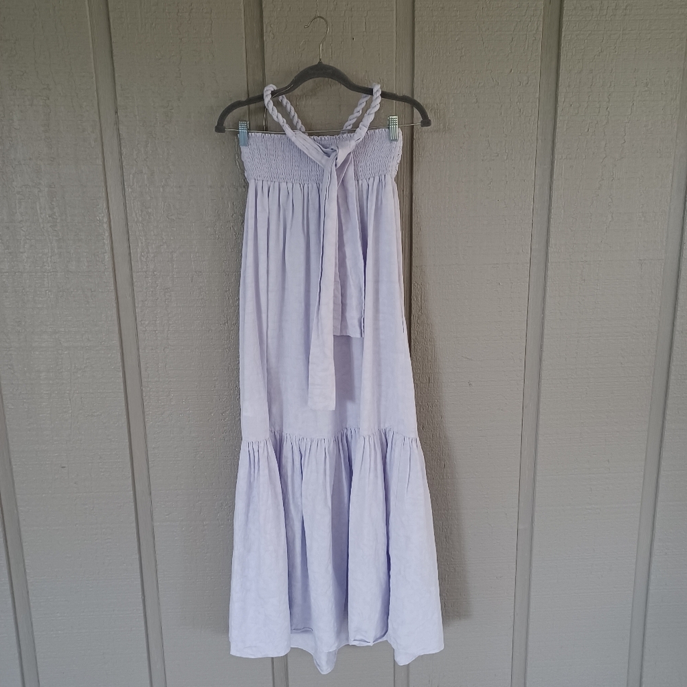 Mara Hoffman Basilia Coverup Dress Size M Women Beach Cotton Linen Tie Neck - Picture 6 of 13